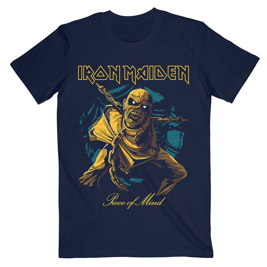 Iron Maiden T-Shirt: Piece of Mind Gold Eddie