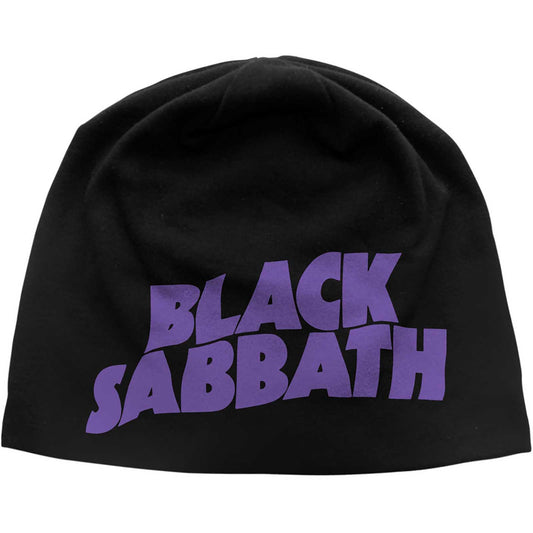Black Sabbath Beanie Hat: Purple Logo JD Print