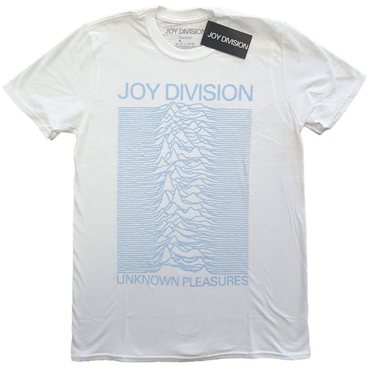 Joy Division T-Shirt: Unknown Pleasures Blue on White