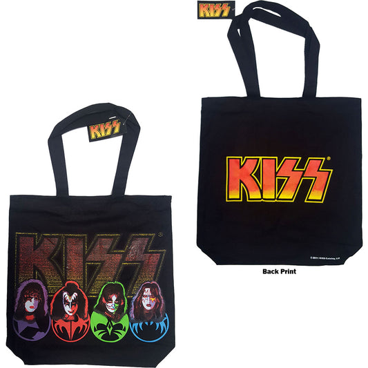 KISS Cotton Tote Bag: Faces & Logo