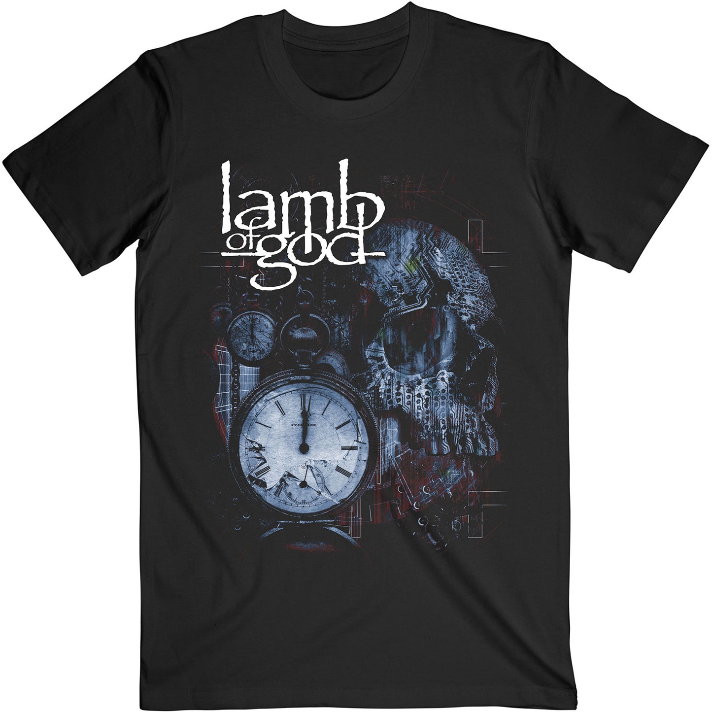Lamb Of God T-Shirt: Circuitry Skull Recolour