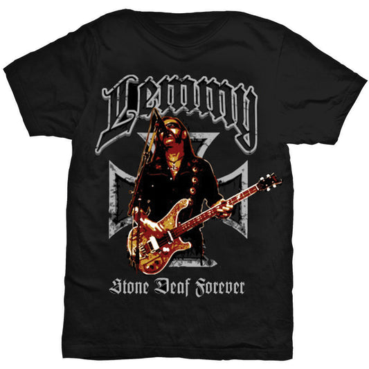 Lemmy T-Shirt: Iron Cross Stone Deaf Forever