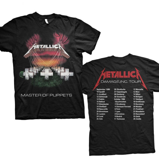 Metallica T-Shirt: Master of Puppets European Tour '86.