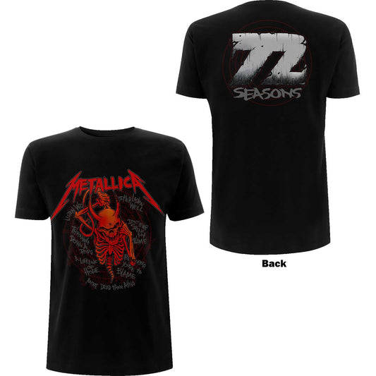 Metallica T-Shirt: Skull Screaming Red 72 Seasons