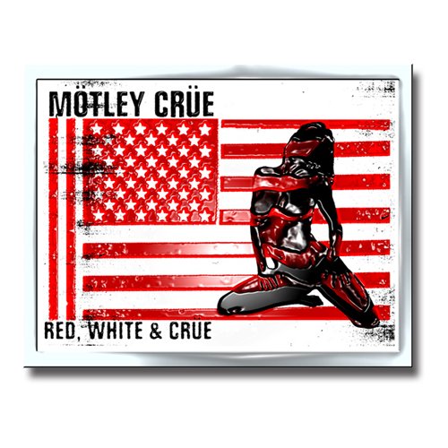 Motley Crue Badge: Red  White & Crue