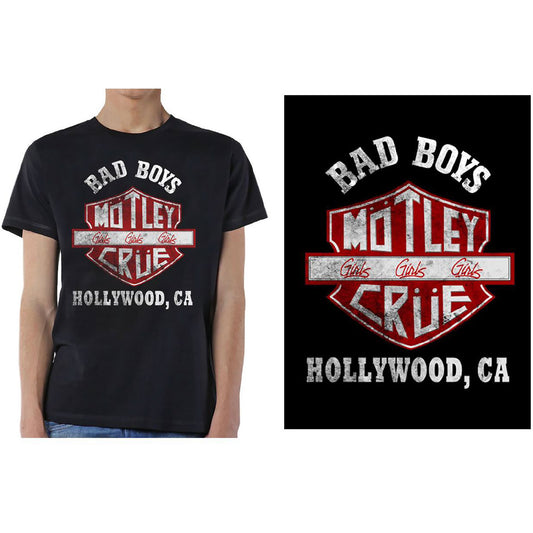 Motley Crue T-Shirt: Bad Boys Shield
