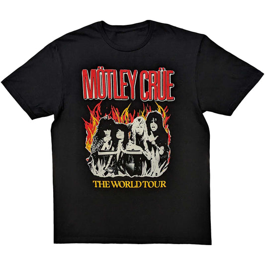 Motley Crue T-Shirt: Vintage World Tour Flames