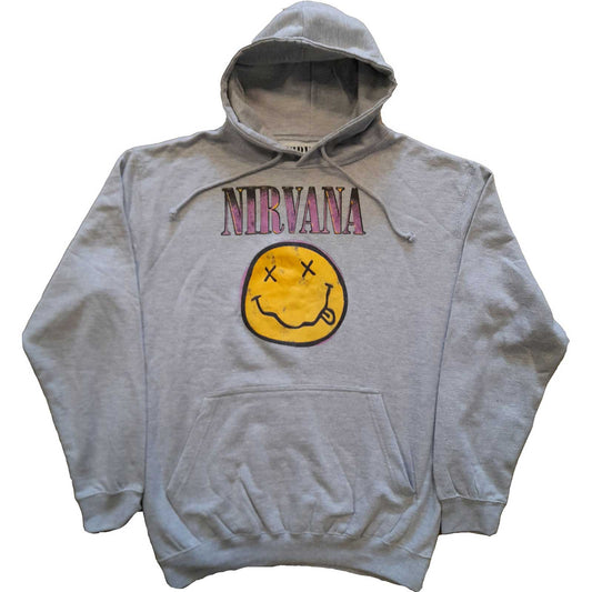 Nirvana Pullover Hoodie: Xerox Happy Face Pink