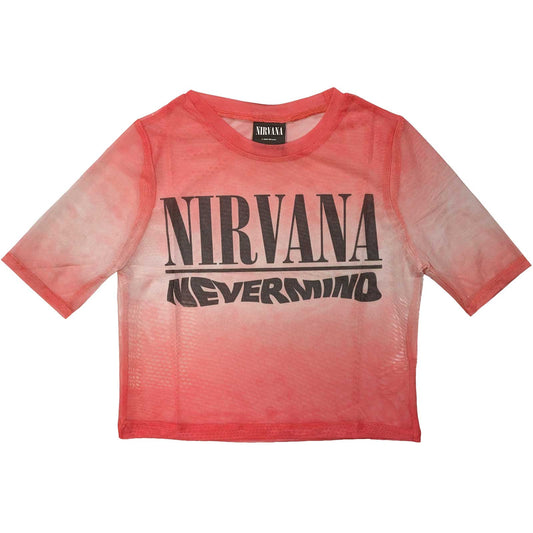 Nirvana Ladies Crop Top: Nevermind Wavy Logo