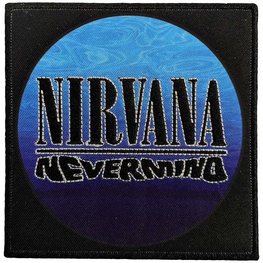 Nirvana Standard Printed Patch: Nevermind Wavy Logo