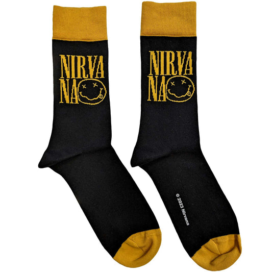 Nirvana Socks: Logo Stacked