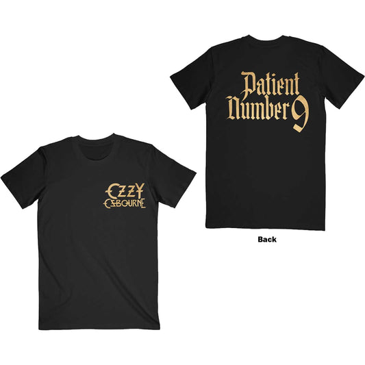 Ozzy Osbourne T-Shirt: Patient No. 9 Gold Logo
