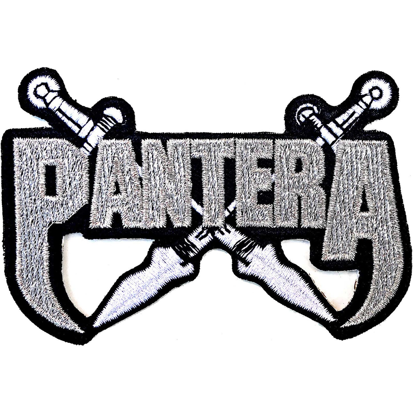 Pantera Standard Woven Patch: Silver Swords