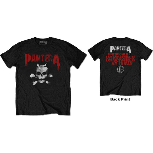 Pantera T-Shirt: Horned Skull Stencil