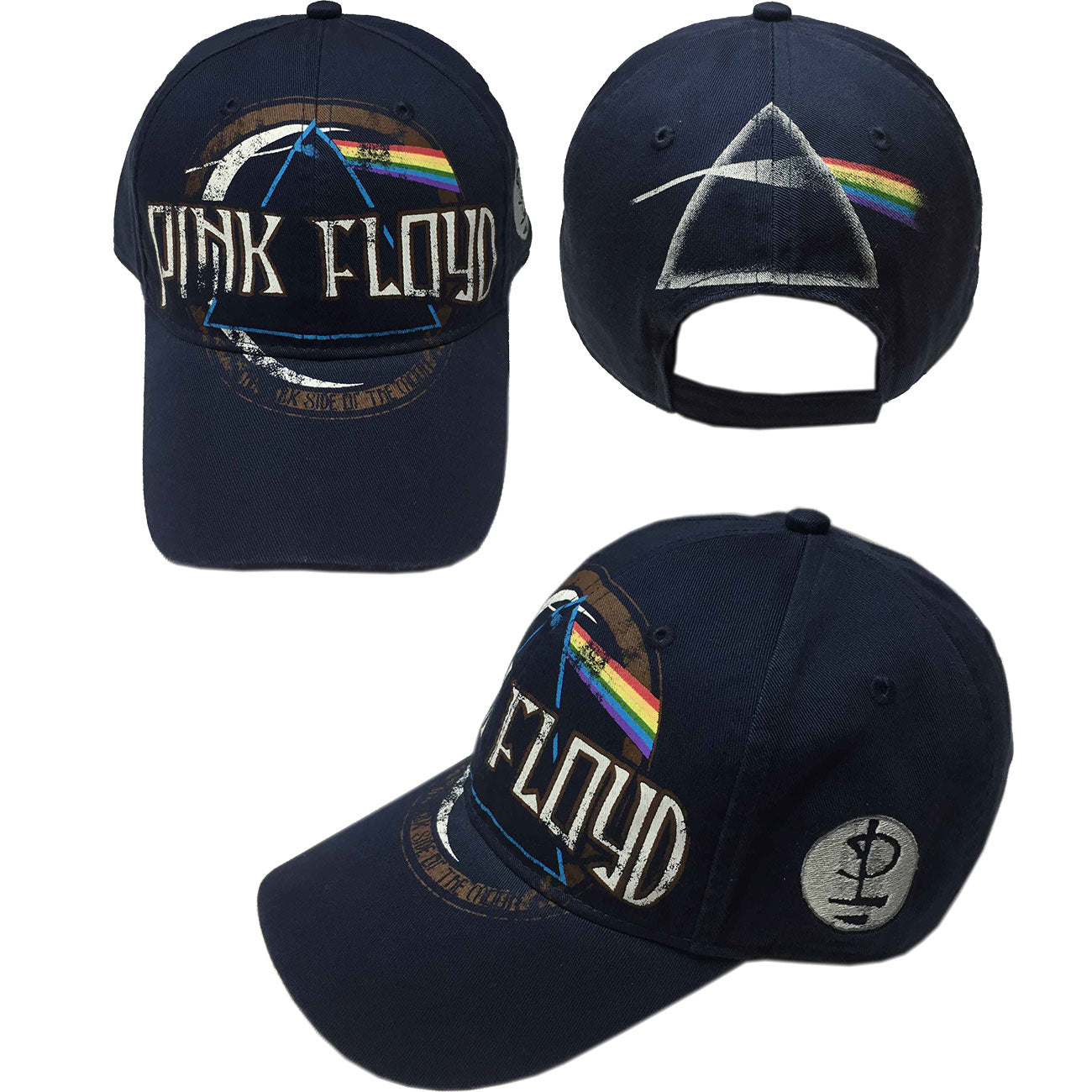 Pink Floyd Baseball Cap: Dark Side of the Moon Album Distressed