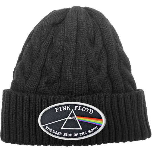 Pink Floyd Beanie Hat: The Dark Side of the Moon White Border