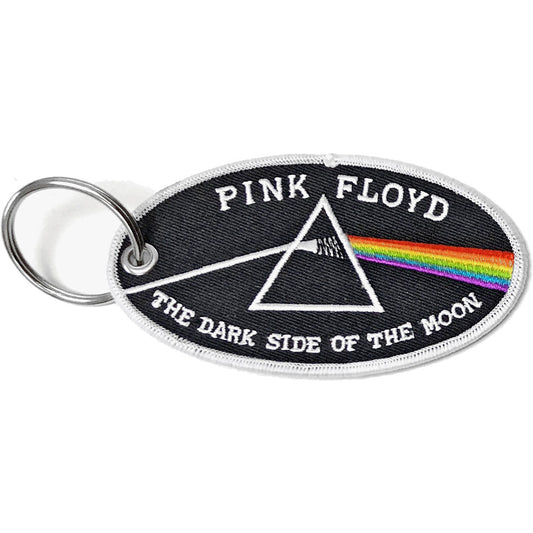 Pink Floyd Keychain: Dark Side of the Moon Oval White Border