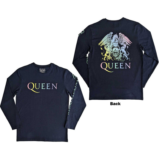 Queen Long Sleeve T-Shirt: Rainbow Crest