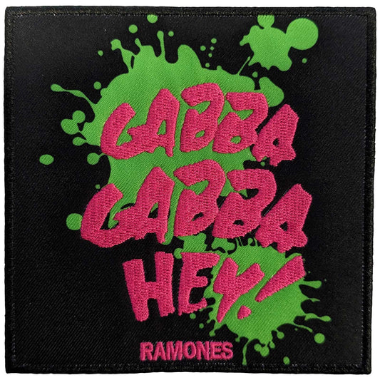 Ramones Standard Woven Patch: Gabba Gabba  Hey