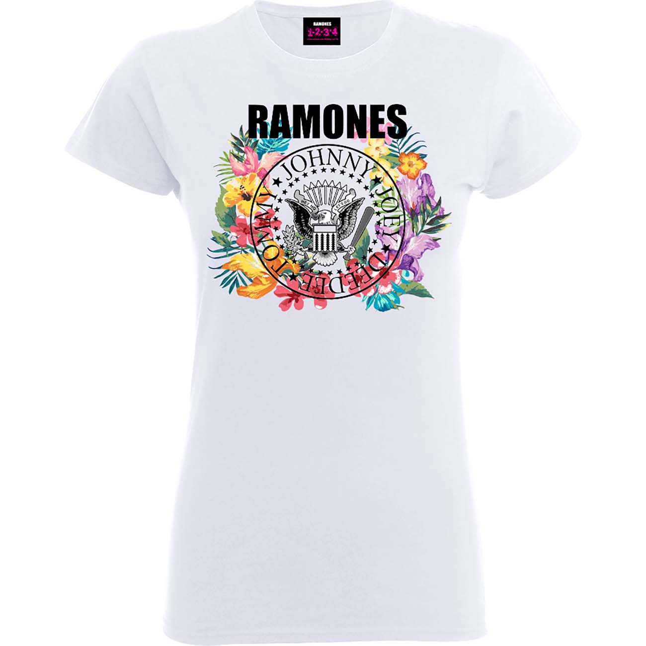 Ramones Ladies T-Shirt: Circle Flowers