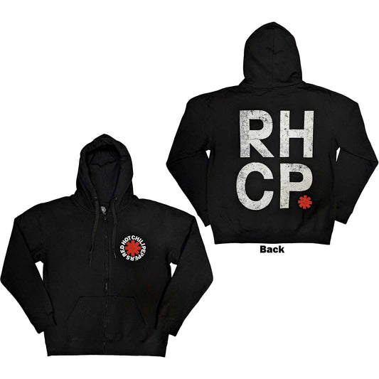 Red Hot Chili Peppers Zipped Hoodie: Red Asterisk