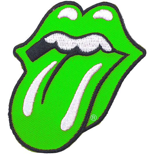 The Rolling Stones Standard Woven Patch: Classic Tongue Green