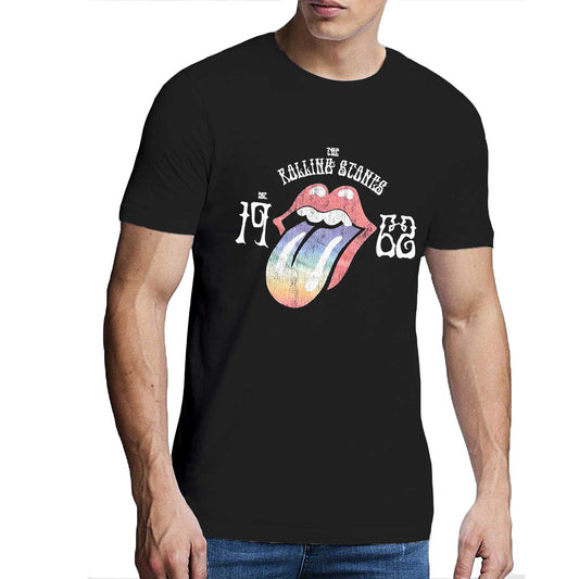 The Rolling Stones Hi-Build T-Shirt: Sixty Rainbow Tongue '62