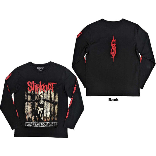 Slipknot Long Sleeve T-Shirt: Skeleton Flag