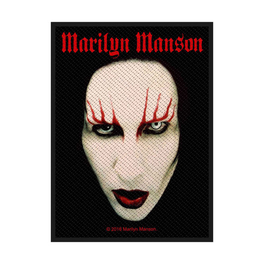 Marilyn Manson Standard Woven Patch: Face