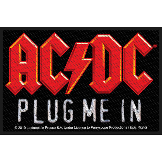 AC/DC Standard Woven Patch: Plug Me In