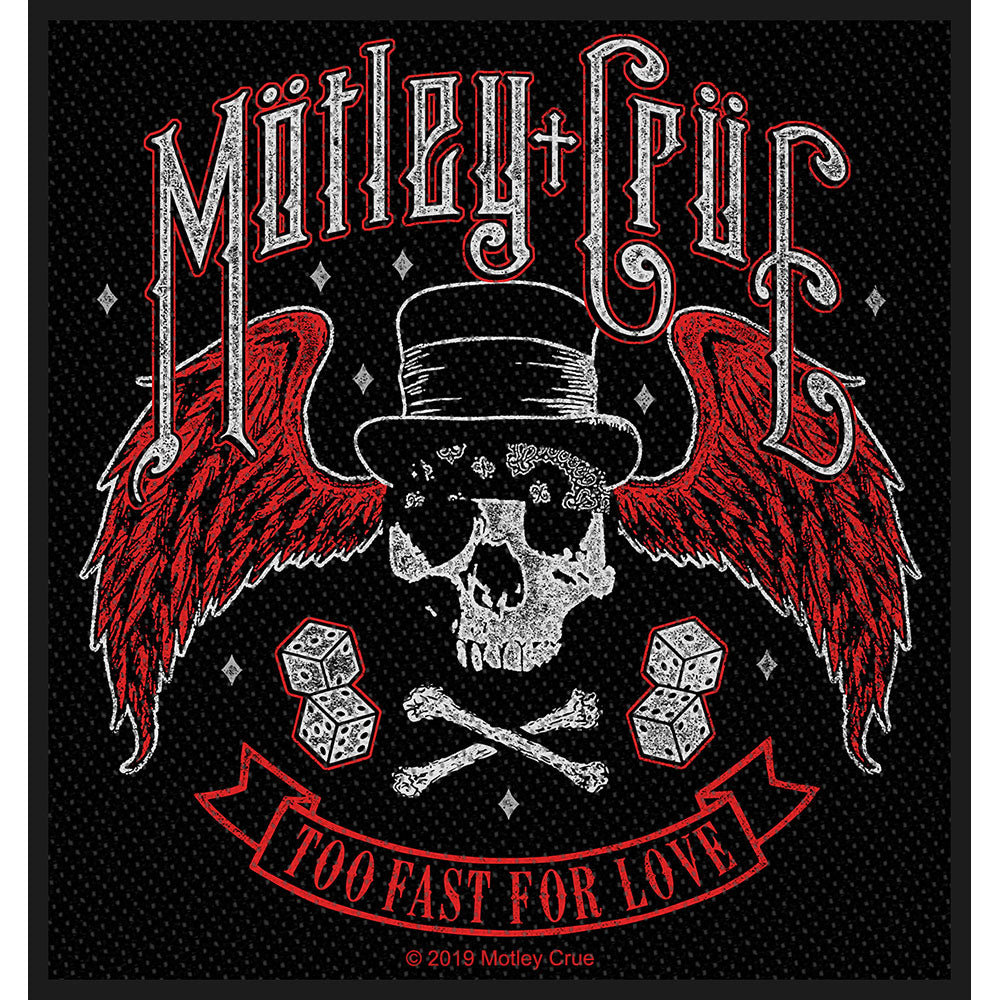 Motley Crue Standard Woven Patch: Too Fast For Love