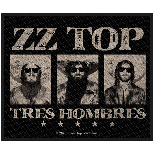 ZZ Top Standard Woven Patch: Tres Hombres