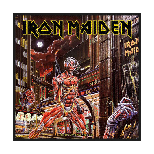 Iron Maiden Standard Woven Patch: Somewhere Back In Time