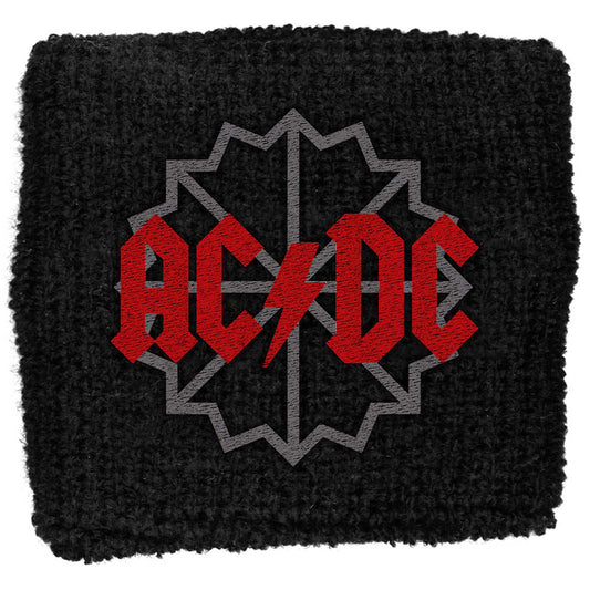 AC/DC Fabric Wristband: Black Ice Logo