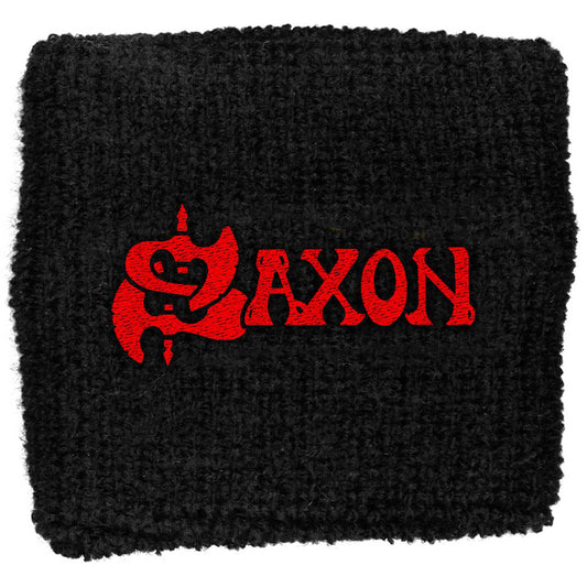 Saxon Fabric Wristband: Red Logo
